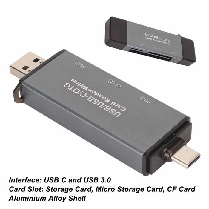 Lecteur De Cartes Mémoire USB 3.0 Transcend Tout-en-un - Compatible MicroSD, SD, CompactFlash, Memory Stick