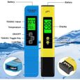 PH Mètre, Mètre PH TDS EC température 4 en 1 Set, Test PH Écran LCD, pour l'eau Potable, Aquariums, Piscines A116-1