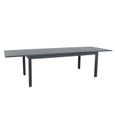 Table de jardin extensible aluminium 220/320cm + 12 fauteuils empilables textilène Gris Anthracite - ANDRA XL-1