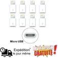 Lot 8 Adaptateurs compatible Lightning vers micro USB - Charge et synchronisation-1