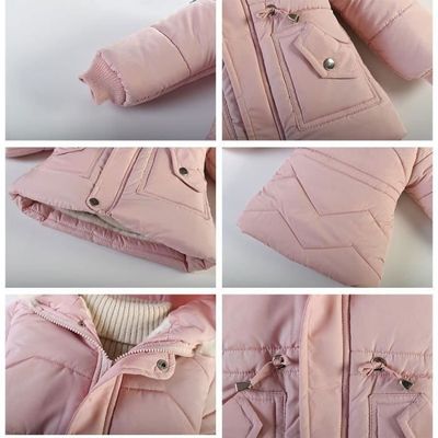 Générique Doudoune Fille Mi Longue, Veste Hiver Enfant Fille Manches Longues avec Fermeture Éclair Doudoune Chauffante Fille Compacte Et Résistante Veste Matelassée Capuche Coupe Vetement Quotidienne