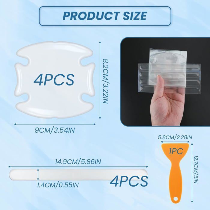 8 PCS Protection Anti-Rayures Pour Poignée De Porte Voiture,Film Autocollant Poignée Portière