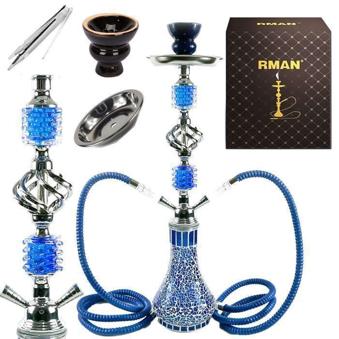 Bifon Rman Rman Chicha Set 55CM Shicha Kit Complet avec Narguilé 2 Sortie Tuyau 3 ...