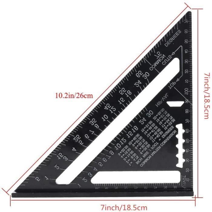 Équerre De Centrage Et Rapporteur D'angle - Outil Menuisier Pour Mesures, Traçage, 45° Et 90° - 3