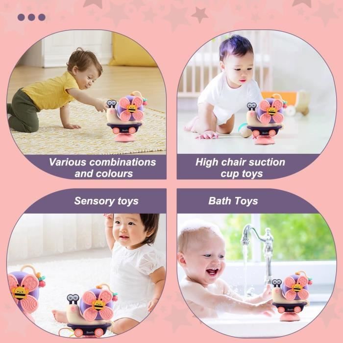 nicknack Baby Spinner Ventouse Chaise Haute Jouet Dès 6-12 Mois, 2PCS  Montessori Sensoriels Jouet Cadeau Enfant Fille et Garçon Bebe 1er Age :  : Jeux et Jouets