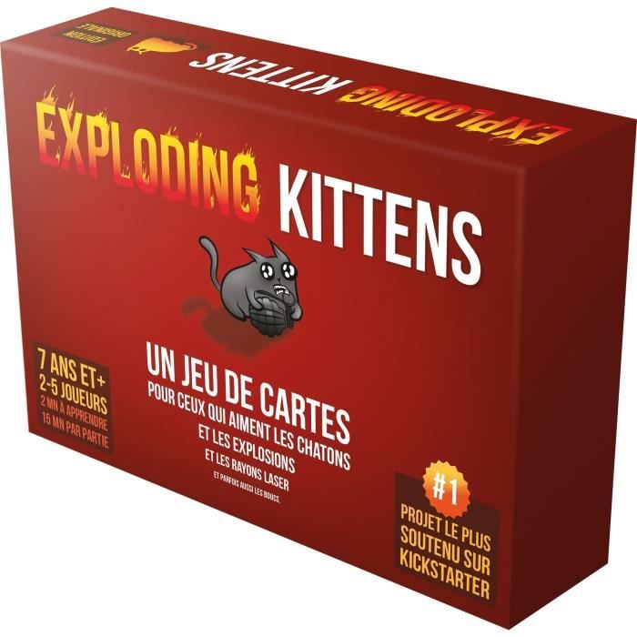Jeu de société - ASMODEE - Exploding Kittens - Roulette russe explosive ...