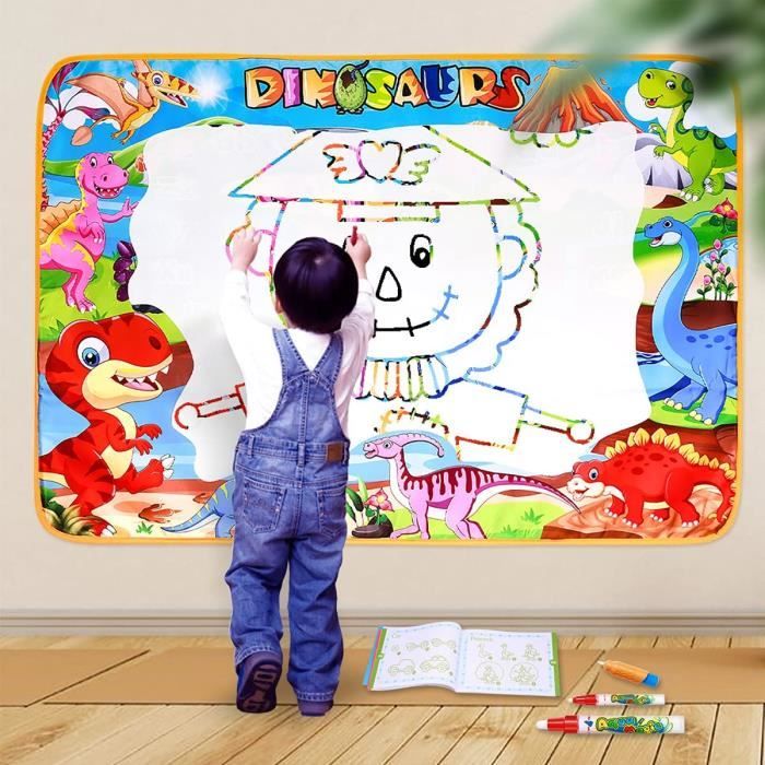 Jouet tapis graffiti enfant, cadeau tapis peinture coloriage 100 x 70 cm,  jouets éducatifs pour les enfants de plus de 3 ans