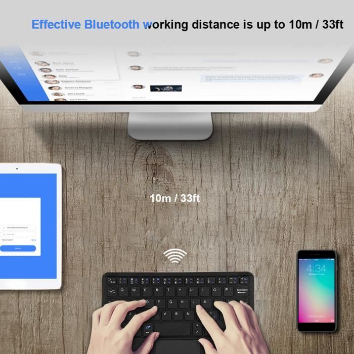 Petit clavier Bluetooth mini-clavier sans fil ultra-fin avec pavé