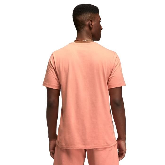 T shirt Nike Jordan Air Wordmark Orange Homme NIKE Coupe Regular Col arrondi Manches courtes Coton Jauneange Cdiscount Pret a Porter