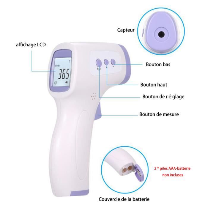 TD® Thermomètre infrarouge frontal bébé électronique adulte enfant méd –