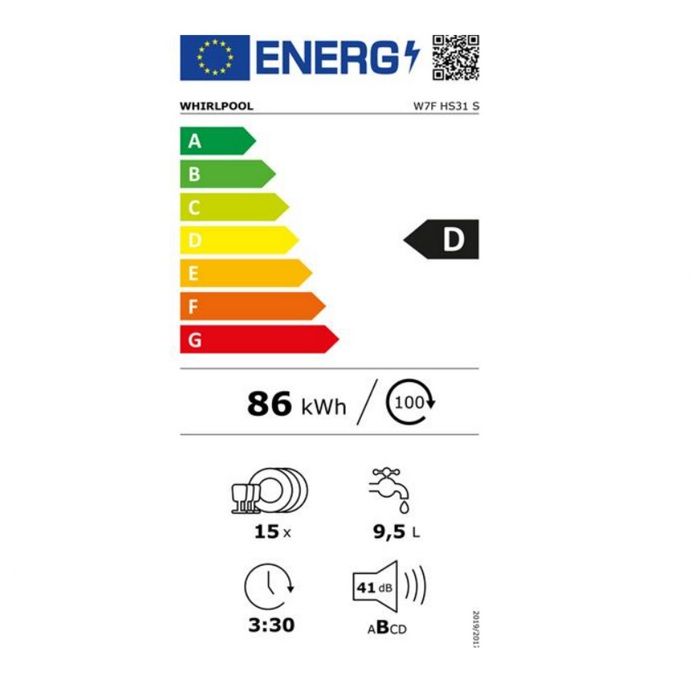 Lave vaisselle 60 cm WHIRLPOOL W7FHS31S 15 couverts 60.0cm 41db Inox — free download