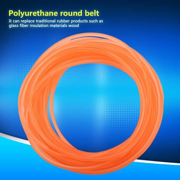 YUM Courroie ronde en polyuréthane PU à surface lisse orange pour  transmission d'entraînement (4 mm * 10 m) - Cdiscount Auto