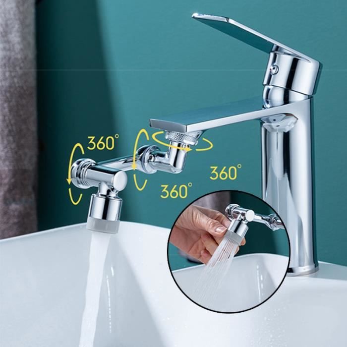 Rallonge de robinet universelle rotative à 360°, Mousseur robinet à filtre  anti-éclaboussures, Embout robinet cuisine avec 4 modes, Tête filtre
