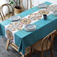 4 140x200cm -Nappe décorative rectangulaire épaisse en PVC, imperméable à l&#39huile, pour Table à manger de mariage, nappe de Table-2