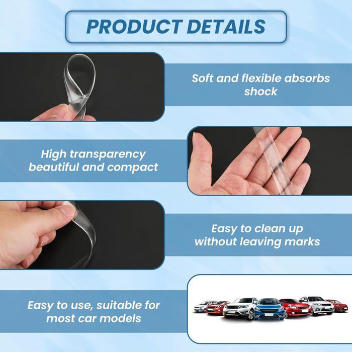 Lot De 8 Films De Protection Transparents Pour Poignées De Porte De Voiture - Anti-rayures, Autocollant, Facile à Poser