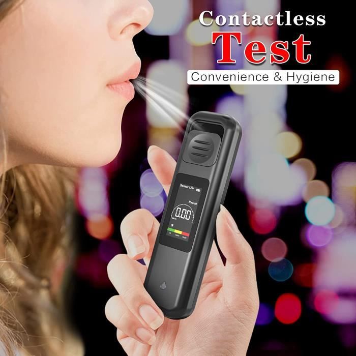 Éthylotest Électronique Homologué NF – Alcootest Portable Professionnel LCD Haute Précision USB Rechargeable Avec Coupe-Ceinture Et Brise-Glace Pour Voiture, Maison Et Fêtes