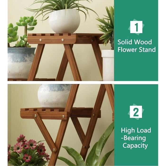 Support Plantes Bois 5 Niveaux MagiDeal - Étagère Déco Table