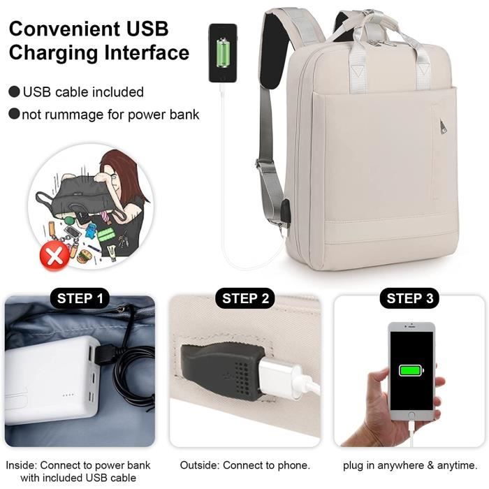 Sac dos cartable pour Apple Macbook pro 15 16 pouces BEIGE