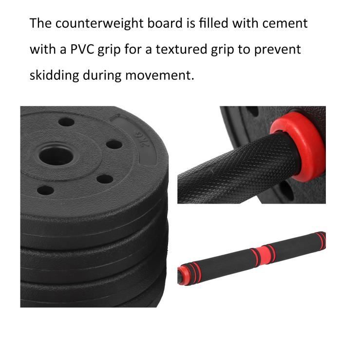 SONGMICS Kit Haltères Musculation 20kg Ajustables Avec Barre D’Extension - Poids Pour Hommes Et Femmes, Entraînement à Domicile