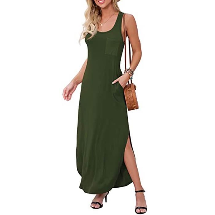 Robe Longue De Gilet Sans Manches Tout Allumette D contract e Pour