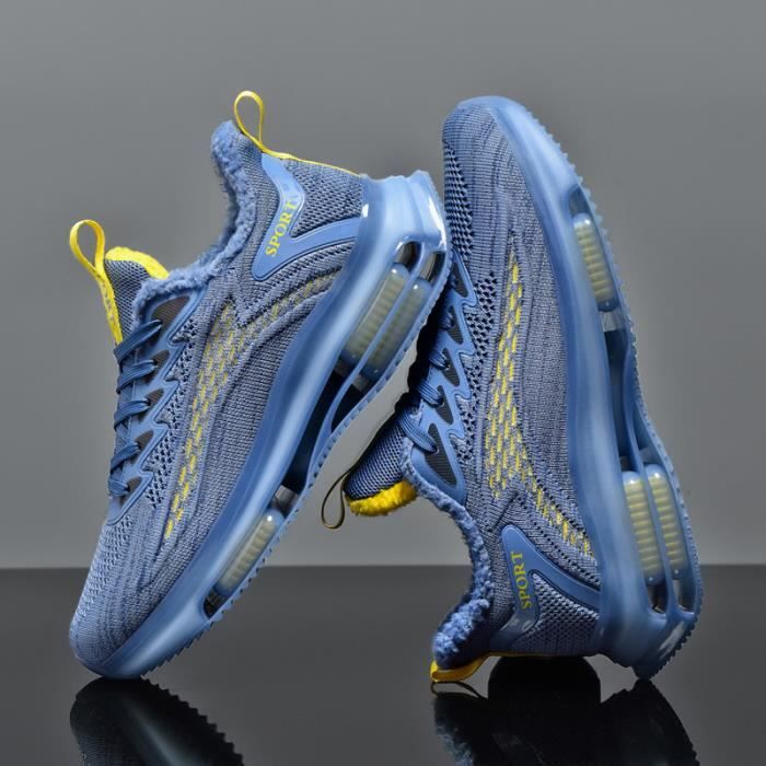Baskets Homme Fashion Chaussures Sport Sneakers - Bleu - Plat - Adulte -  Homme - Synthétique - Lacets Bleu - Cdiscount Chaussures