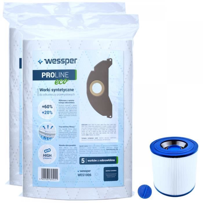 Lot de 10 sacs d aspirateur filtre pour K rcher A 2004 A 2024 A