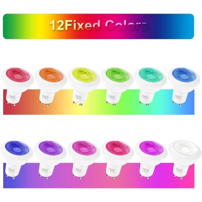 Spots LED Encastrés RGB 8W - Télécommande, Couleur Variable, Découpe 68-85mm, Neuf