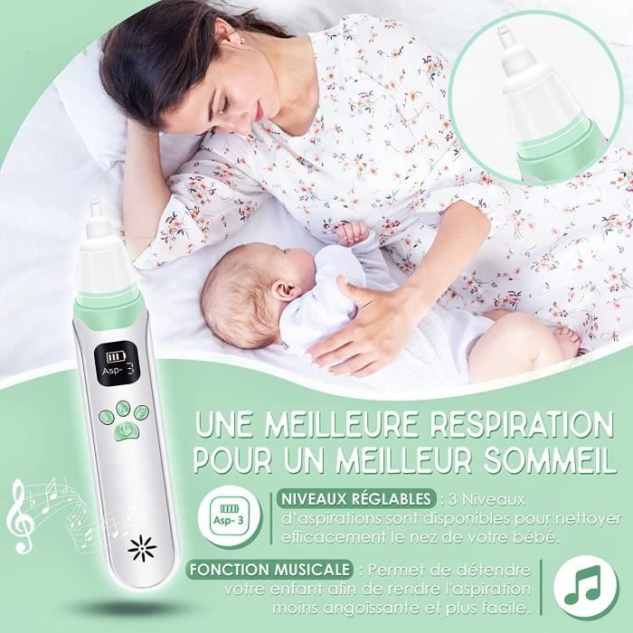 Mouche Bébé Electrique, Aspirateur Nasal Pour Bébé, Nettoyant Nasal Et