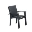Table de jardin extensible aluminium 220/320cm + 12 fauteuils empilables textilène Gris Anthracite - ANDRA XL-3
