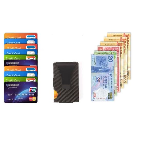 Porte-cartes RFID Métal - Étui 6 Compartiments, Protection Anti-skimming, Design élégant Pour Homme Et Femme