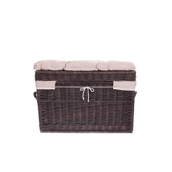 Grand Panier Corbeille Pouf Banc Avec Coussin De Siege Coffre A