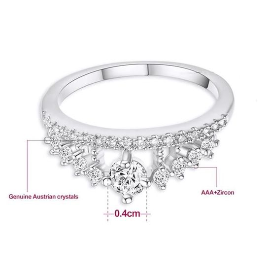 1pc Bague Princesse Diamants 18 Carats Achat Vente Bague