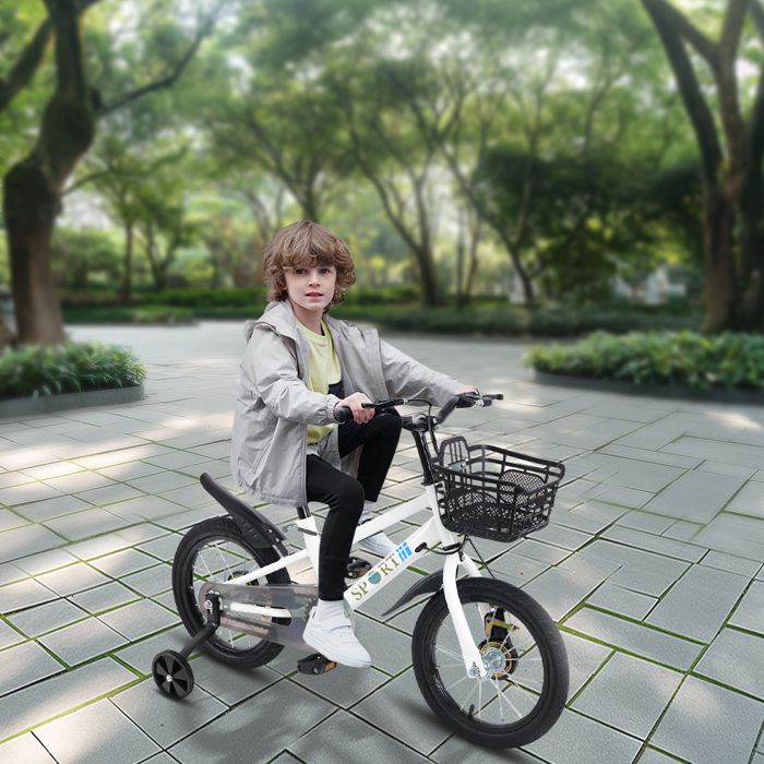 Vélo Enfant 3-6 Ans Avec Roues Stabilisatrices - Hauteur Réglable Garçon Fille
