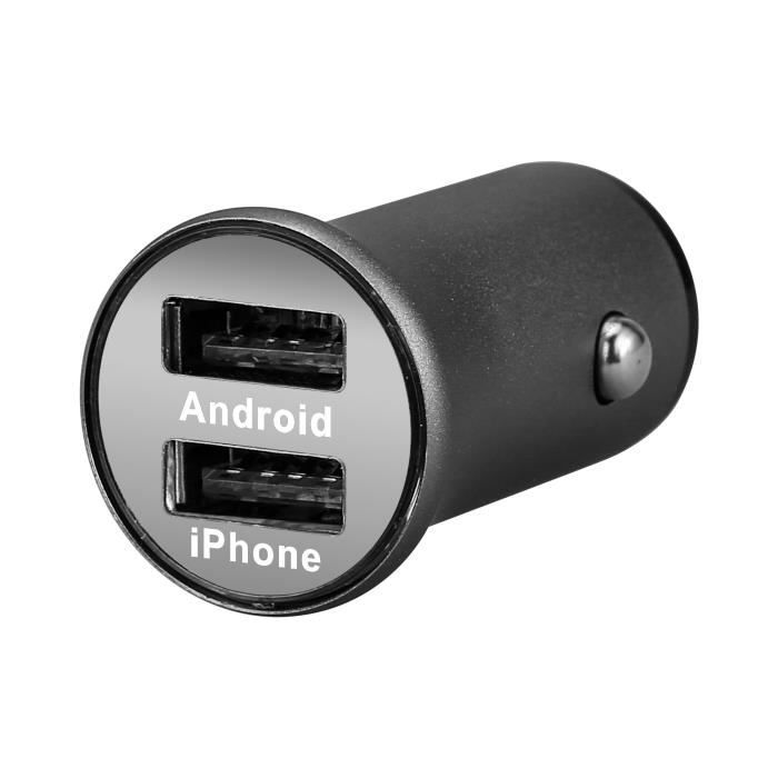 Double Adaptateur Metal Allume Cigare USB pour IPHONE 12 Mini Prise  Double 2 Ports Voiture Chargeur Universel (ARG - Cdiscount Auto