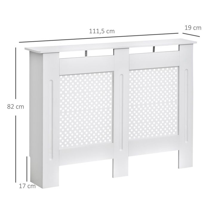 Cache Radiateur Décoratif H1 - MDF Perforé Laser 3/4/6mm - Blanc, Dimensions 1200x610mm