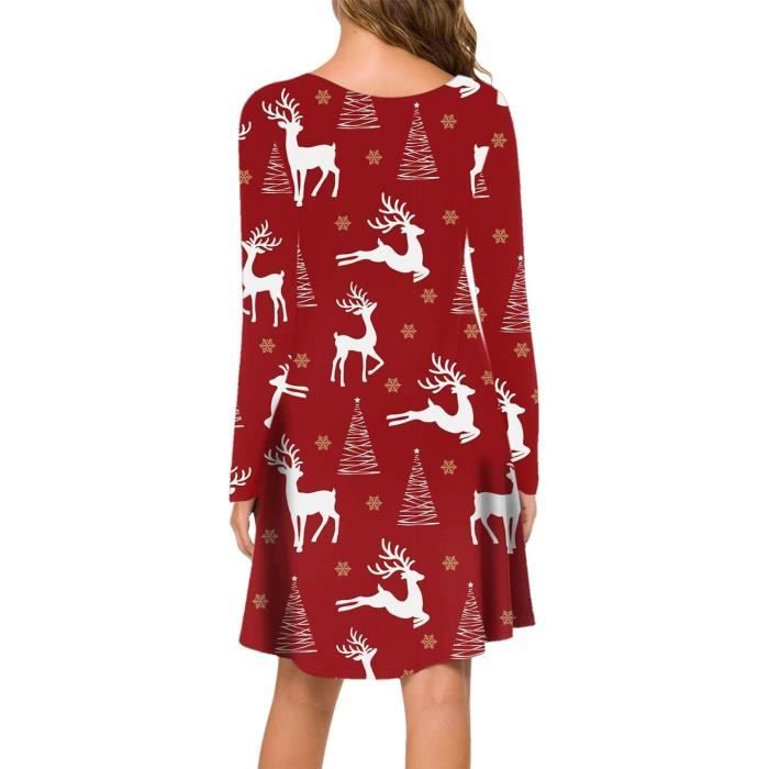 Robe No l Femme Grande Taille Robe De Noel Femme Rouge Renne