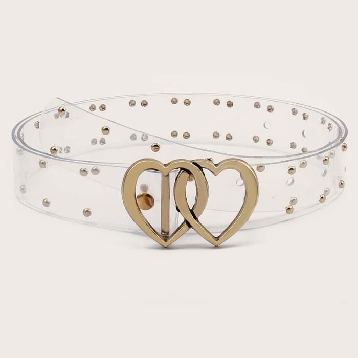 Ceinture PVC transparent Boucle en alliage Boucle en diamant Blanc Femme Blanc Cdiscount Pret a Porter