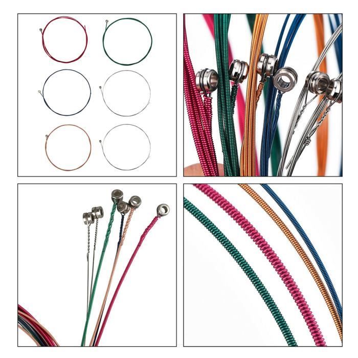 Cordes De Basse 4 Cordes En Acier Inoxydable - Calibre 45-105 Medium, Avec Embouts Colorés (vert/noir/rouge/laiton)