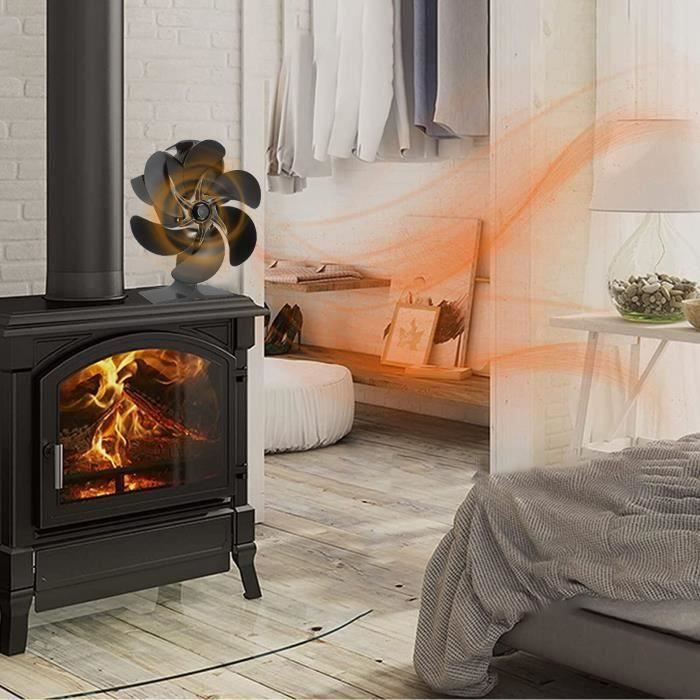 Ventilateur de poêle pour poêle à bois - Ventilateur de cheminée -  Ventilateur de