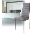 Lot de 4 chaises de salle à manger Gris - Yagewa - Contemporain - Design - Cuir - L 40 x P 39 x H 98 cm-0