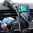 Support Téléphone Voiture pour tableau de bord de voiture avec charge à induction 15w avec bras ajustable - Noir-0