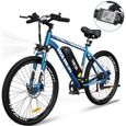 Vélo électrique RCB E-bike 26" - 7 Vitesses Max 25km/h - Batterie amovible 36V 12 Ah 250W - RK15-Bleu-0
