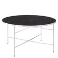 Table Basse Ronde Noir Metal Verre Taille L Marma L 80 X L 80
