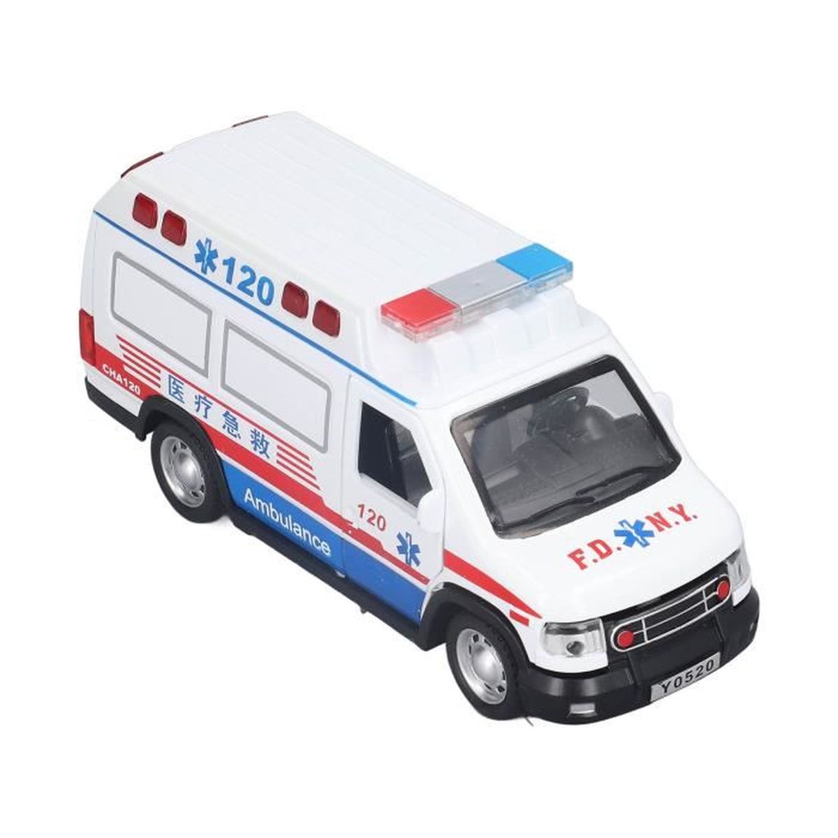 Mini Ambulance Jouet 1:32 Lumière & Son – Alliage Solide, Cadeau Garçon 3-5 Ans Rouge !