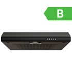 Hotte Aspirante Casquette Visière 60cm FIREGAS -3 Vitesses - Évacuation et Recyclage - Classe B - Filtre en Coton - Noir