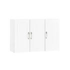 SoBuy Meuble Haut Salle de Bain Blanc Armoire Murale avec Étagères Réglables Rangement WC Suspendu Cuisine 90x30x60cm