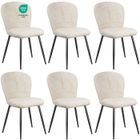 WAFTING Lot de 6 Chaises de Salle à Manger, Design Coquille en Chenille Doux, Pieds Métal,Beige