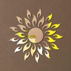 de haute qualit/é 3d sticker mural miroir en forme de fleur soleil acrylique pour salon argent d/écoration maison