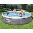 Bestway Piscine ronde grise Fast Set 396 x 84 cm pisicne hors sol pompe de filtration cartouche piscine enfant