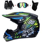OLALI Casques de Moto-Cross & Masque Coupe-Vent & Gants & Goggles D.O.T Casque de VTT Quad Standard pour Enfants